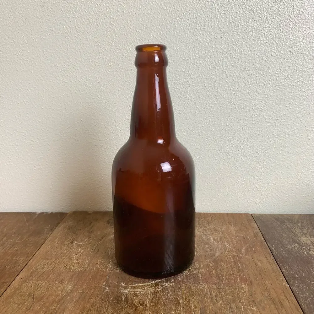 Obear-Nester Glass Co East St. Louis Illinois‎ Brown Amber Beer Soda Pop Bottle